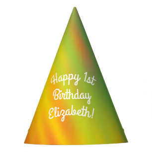 Chapeaux De Fêtes Tie Dye Arc-en-ciel Fête d'anniversaire Enfants mi