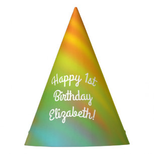 Chapeaux De Fêtes Tie Dye Arc-en-ciel Fête d'anniversaire Enfants mi