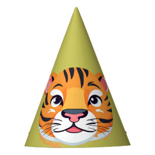 Chapeaux De Fêtes Tigre mou Visage safari jungle sauvage Fête d'anni