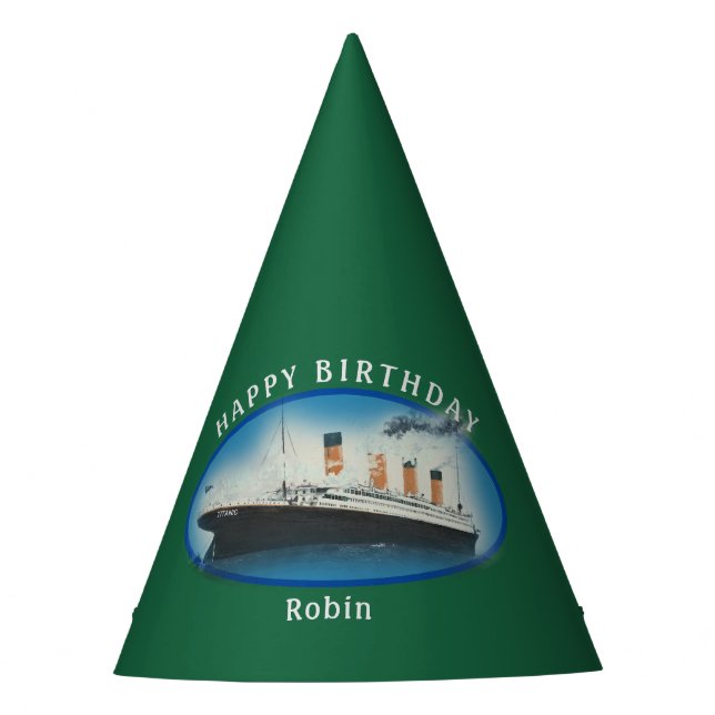 Chapeaux De Fêtes Titanic Birthday Green RMS White Star Line Ship (Devant)