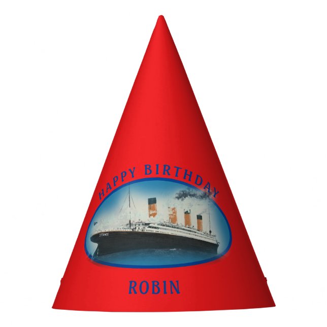 Chapeaux De Fêtes Titanic Birthday Red RMS White Star Line Ship  (Devant)