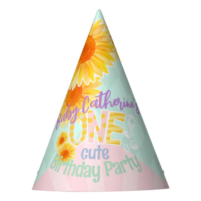 Chapeaux De Fêtes Tournesol mignon Premier anniversaire (Devant)
