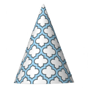 Chapeaux De Fêtes Trellis bleu blanc et bébé, treillis, Quatrefoil