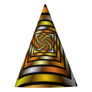 Chapeaux De Fêtes Tunnel Lumineux Graphique Fractal Trippy Coloré