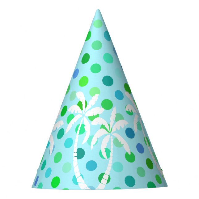 Chapeaux De Fêtes Turquoise Aqua Blue Lime Green À petits pois Motif (Devant)