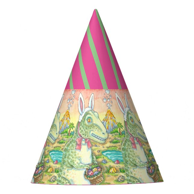 Chapeaux De Fêtes TYRANNOSAURUS T-REX EASTER BUNNY CASQUETTE Dino (Devant)