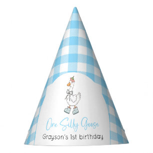 Chapeaux De Fêtes Un Silly Goose Blue 1er Anniversaire