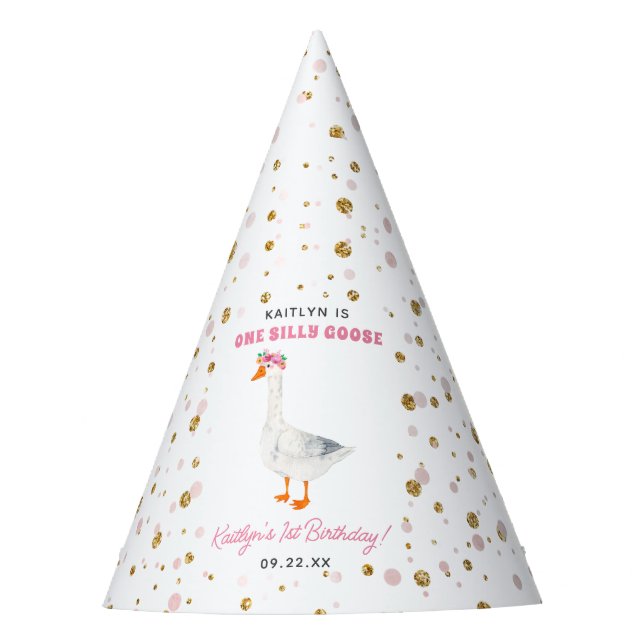 Chapeaux De Fêtes Une oie sotte fille 1er anniversaire (Devant)
