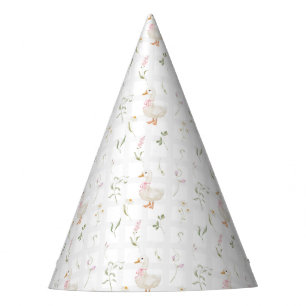 Chapeaux De Fêtes Une oie sotte Vintage florale 1er anniversaire