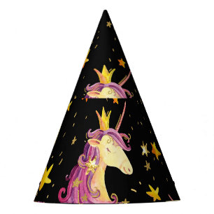 Chapeaux De Fêtes Unicorn Princess : Aquarelle Fairy Tale