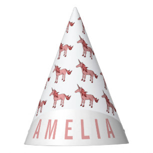 Chapeaux De Fêtes Unicorn rose mignonne Motif Fille`Anniversaire