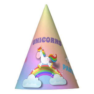 Chapeaux De Fêtes Unicornes et Rainbow Casquette de fête d'anniversa