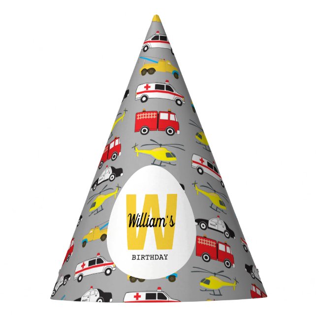 Chapeaux De Fêtes Véhicules d'urgence personnalisés Transport (Devant)