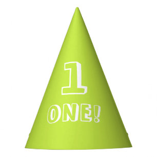 Chapeaux De Fêtes Vert citron moderne numéro personnalisé âge ann