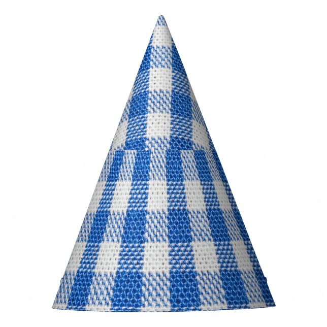 Chapeaux De Fêtes Vêtements de table recouverts de blanc bleu. (Devant)