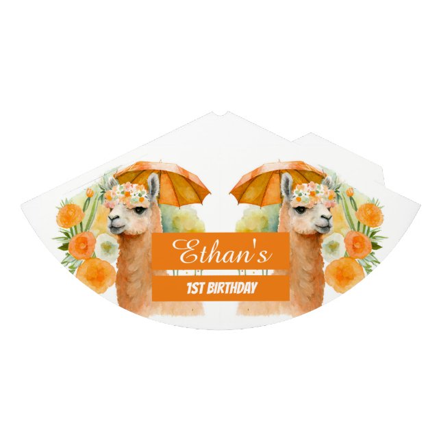 Chapeaux De Fêtes Vibes d'été Aquarelle Llama - Anniversaire (Devant)