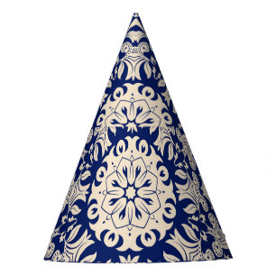 Chapeaux De Fêtes Vintage Bleu : Elégant Motif sans couture.