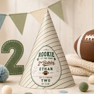 Chapeaux De Fêtes Vintage Football Rookie 2e anniversaire bébé garço