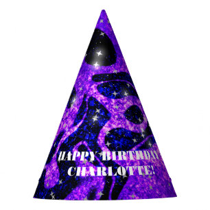Chapeaux De Fêtes Violet rose cosmique et vibrant scintillant de pai