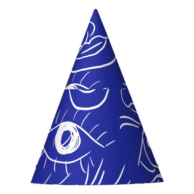 Chapeaux De Fêtes Visage de beauté : dessin à une ligne. (Devant)