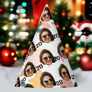 Chapeaux De Fêtes Visage personnalisé 20e 30e 40e 50e anniversaire