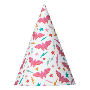 Chapeaux De Fêtes Wonder Woman Logo Rose et Motif Éclair
