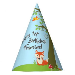 Chapeaux De Fêtes Woodland Fox mignonne Anniversaire de enfant Party