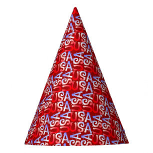 Chapeaux De Fêtes Word Art USA Texte, CASQUETTES de la partie PAPIER