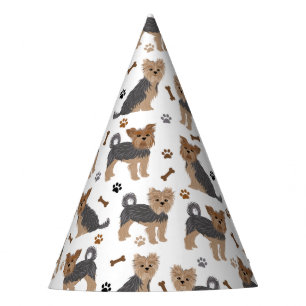 Chapeaux De Fêtes Yorkshire Terrier Paws et Bones Yorkie Chien