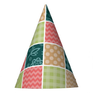 Chapeaux De Fêtes Zigzag, Chevron, En vichy, Pois, Patchwork