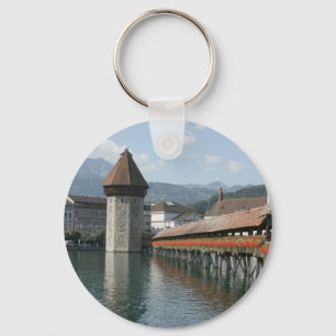 Chapel Bridge, Lucerne, Switzerland Keychain