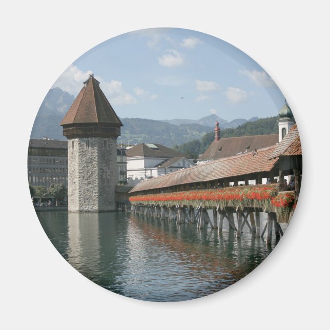 Chapel Bridge, Lucerne, Switzerland Magnet (Front)