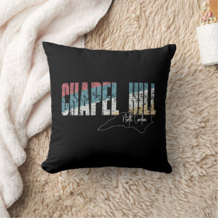 Chapel Hill North Carolina Cool Retro Weathered  Throw Pillow