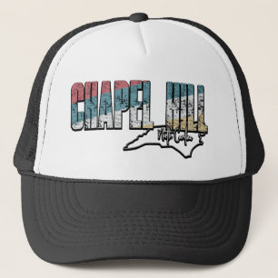 Chapel Hill North Carolina Cool Retro Weathered Trucker Hat