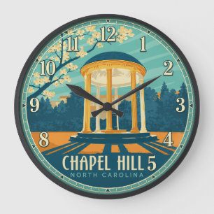 Chapel Hill North Carolina Old Well Historic Camp Large Clock