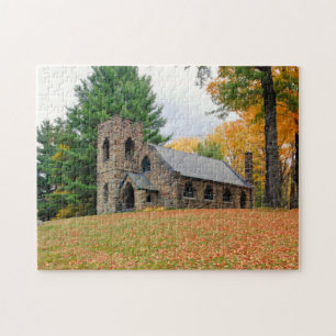 Chapel in fall jigsaw puzzle