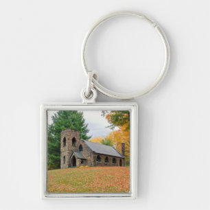 Chapel in fall keychain