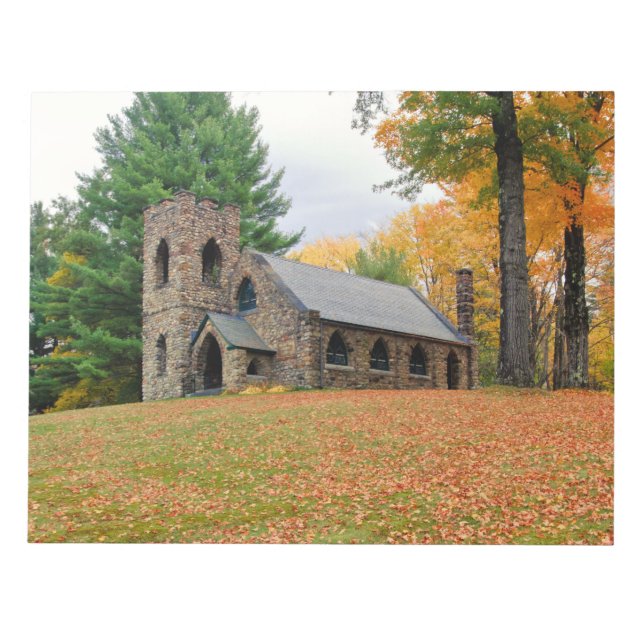 Chapel in fall notepad (Front)