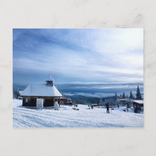 Chapel in the Alps Snow Mountain Postcard