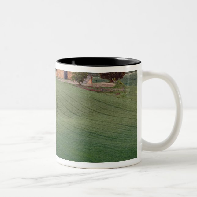 Chapel San Quirico d'Orcia, Tuscany, Italy Two-Tone Coffee Mug (Right)