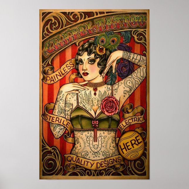 Chapel Tattoo Vintage Tattoo Shop Poster (Front)