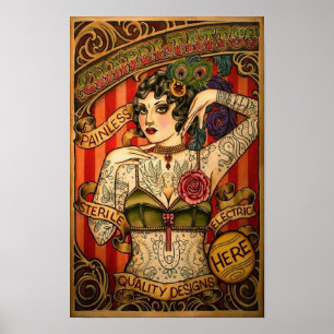 Chapelle Tatouage Vintage Tatouage Poster