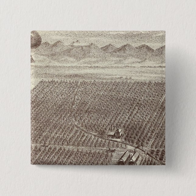 Chapin Fruit Ranch 2 Inch Square Button (Front)