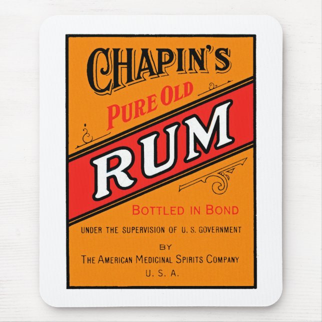 Chapins Pure Old Rum Label Mouse Pad (Front)