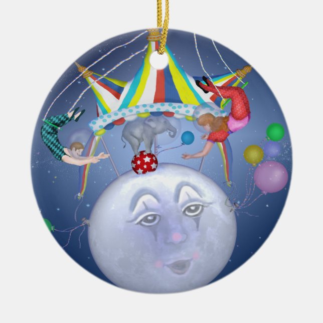 Chapiteau sur un petit ornement de lune bleue (Devant)