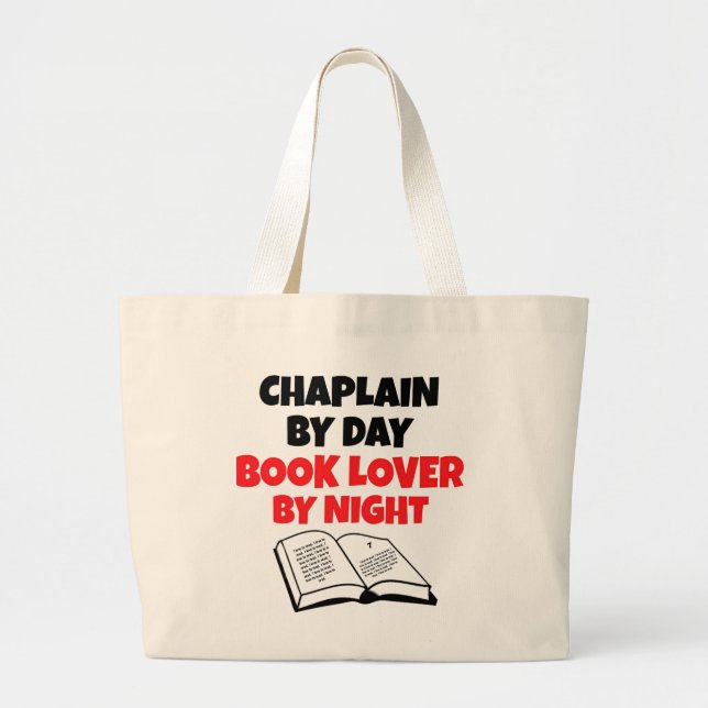 Chaplain Book Lover Large Tote Bag (Front)