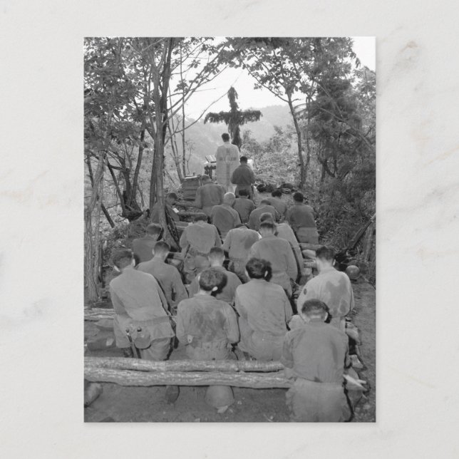 Chaplain Kenny Lynch conducts_War Image Postcard (Front)