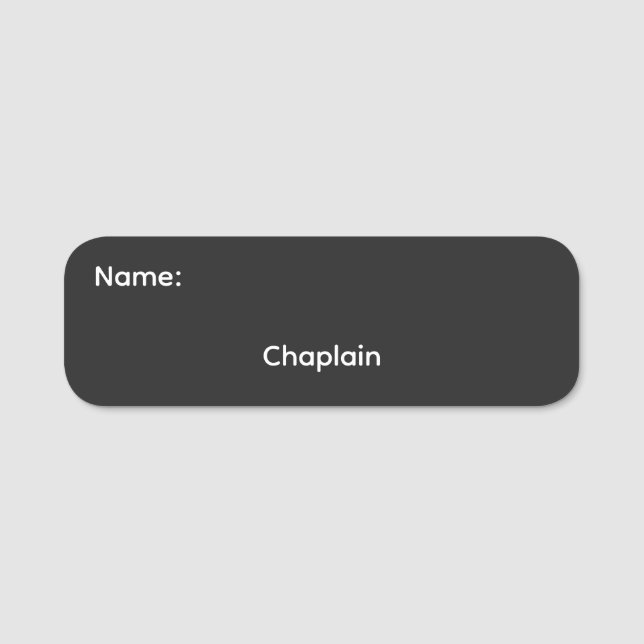Chaplain Name Magnetic Tag (Front)