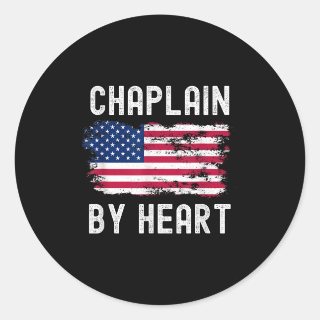 Chaplain Usa Flag Profession Retro Job Title  Classic Round Sticker (Front)