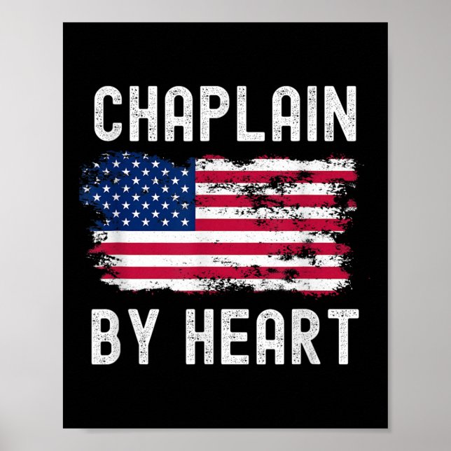 Chaplain Usa Flag Profession Retro Job Title  Poster (Front)